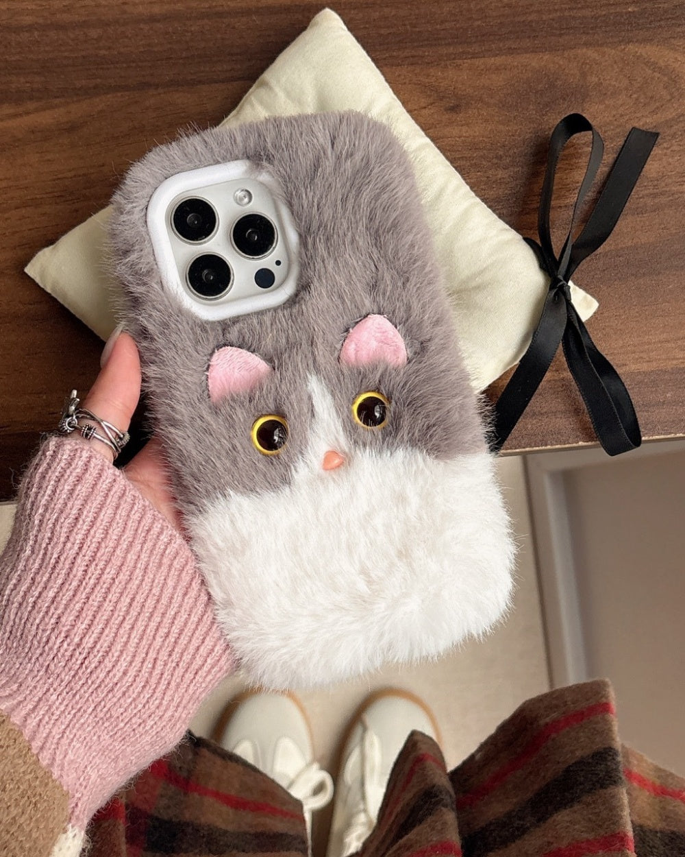 LAFLUFLU – Cover iPhone gatto peluche